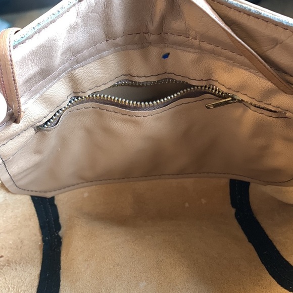 VIntage 80s Tan Genuine Leather Clutch Shoulder Bag - Picture 8 of 10